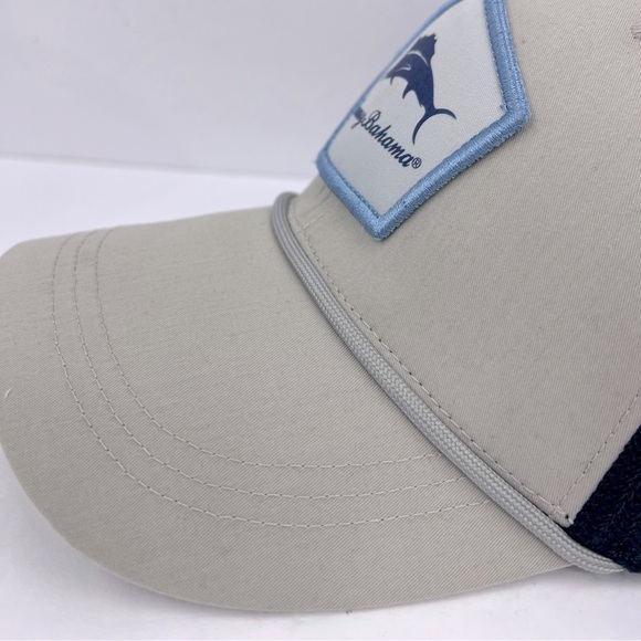 TOMMY BAHAMA CAP/HAT, MARLON FISH LOGO, BLACK COOL MESH,ADJUT STRAP, GREY COLOR - Picture 7 of 12